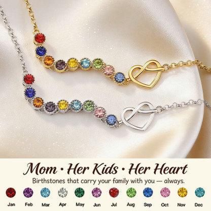  Mom’s Heartbeat Heart Knot Necklace 1-9 Birthstones💝A gift woven from her love, worn close to her heart.