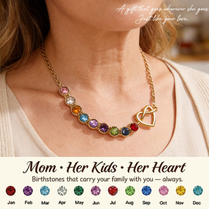  Mom’s Heartbeat Heart Knot Necklace 1-9 Birthstones💝A gift woven from her love, worn close to her heart.