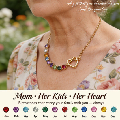  Mom’s Heartbeat Heart Knot Necklace 1-9 Birthstones💝A gift woven from her love, worn close to her heart.