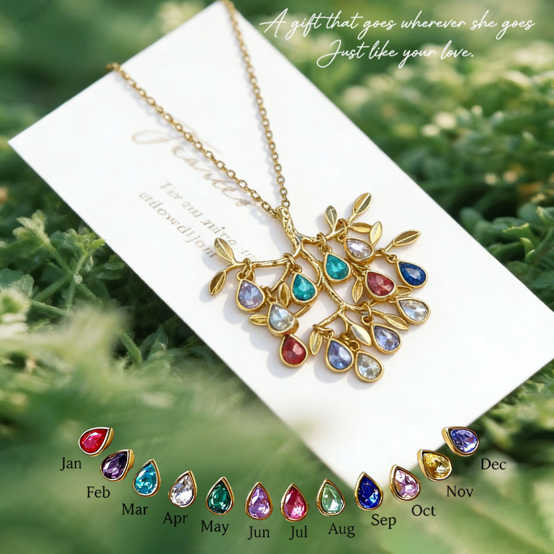 🌳Custom Tree of Life Necklace – Personalized Birthstones for Mom, Her Children & Husband