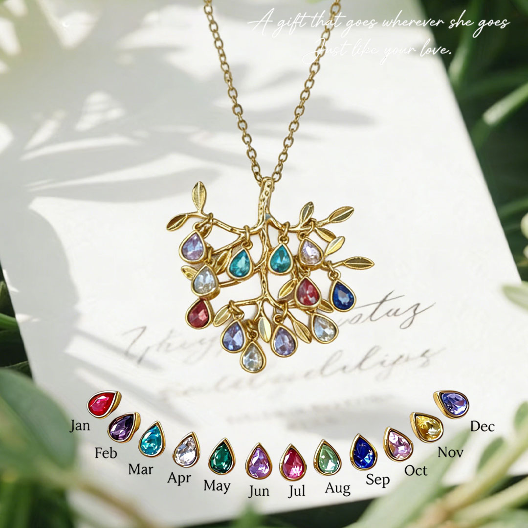 🌳Custom Tree of Life Necklace – Personalized Birthstones for Mom, Her Children & Husband