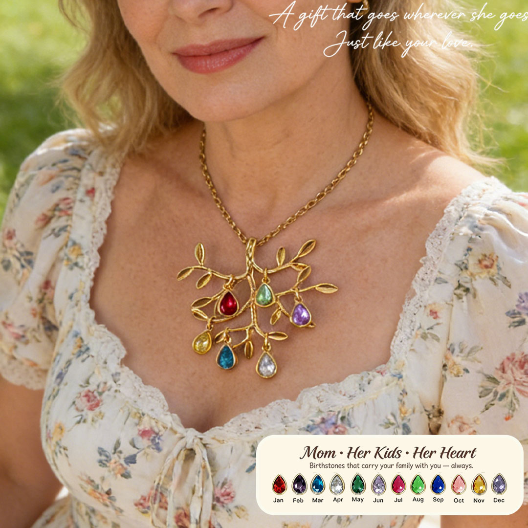 🌳Custom Tree of Life Necklace – Personalized Birthstones for Mom, Her Children & Husband