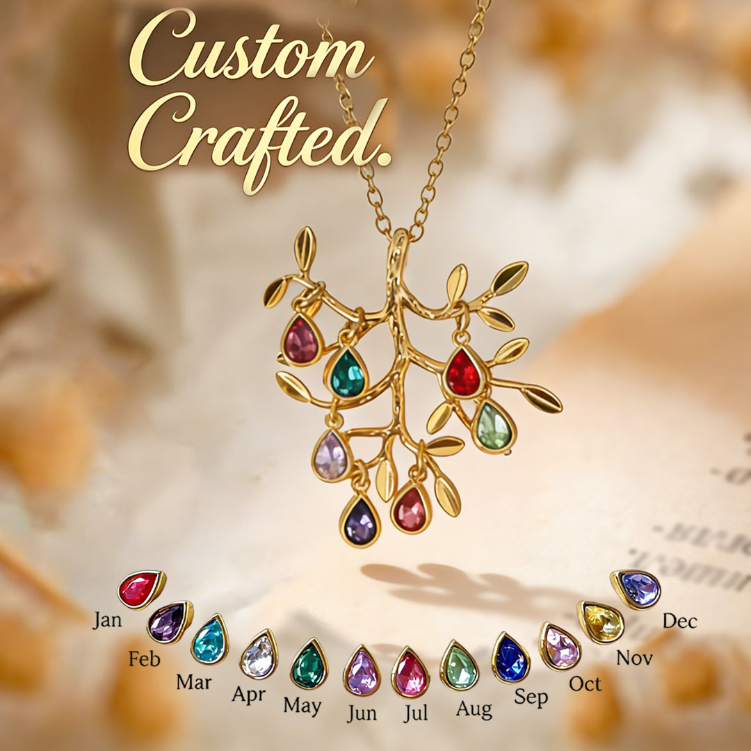 🌳Custom Tree of Life Necklace – Personalized Birthstones for Mom, Her Children & Husband