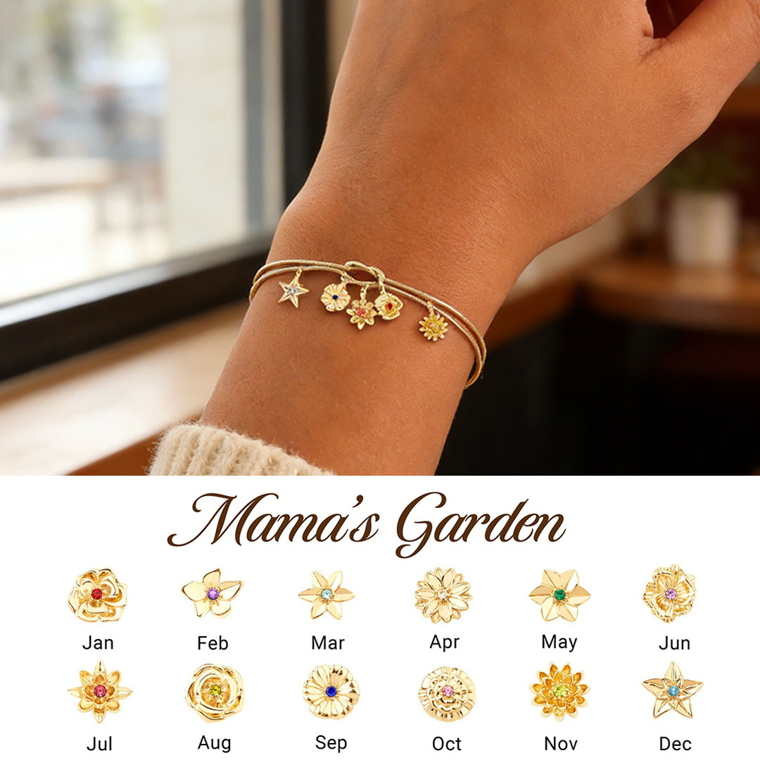 🌸For Mother Custom Handmade-1-12 Birth Flowers Knot Bracelet  | Personalized  Gift to Celebrate Her Unique Month