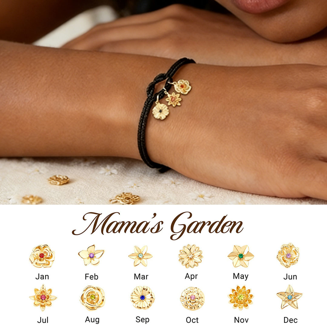 🌸For Mother Custom Handmade-1-12 Birth Flowers Knot Bracelet  | Personalized  Gift to Celebrate Her Unique Month