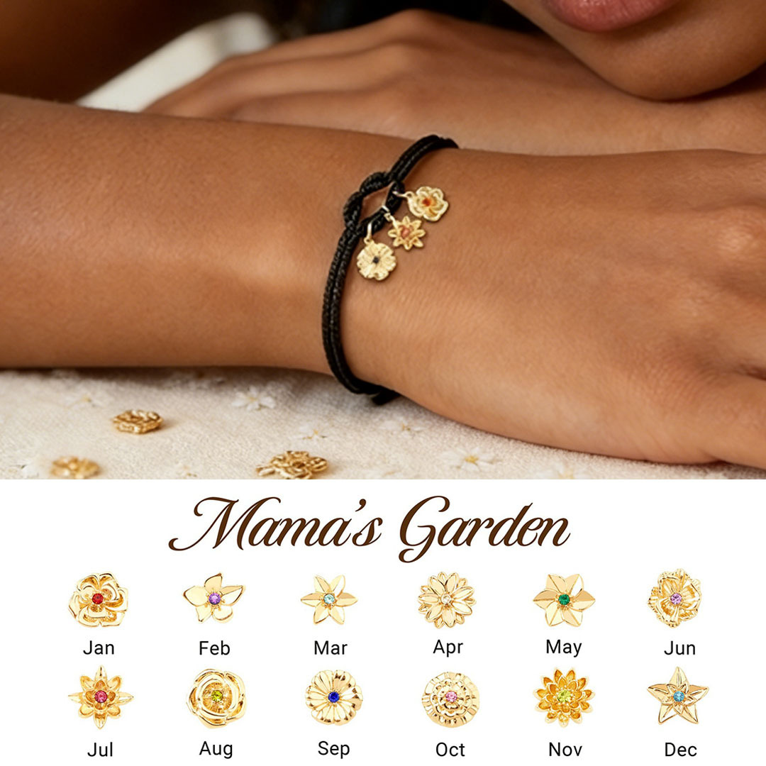 🌸For Mother Custom Handmade-1-12 Birth Flowers Knot Bracelet  | Personalized  Gift to Celebrate Her Unique Month