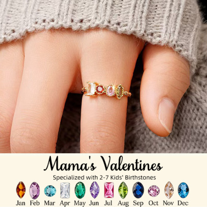 Personalized Multiple Stones Grandma & Mom Family Ring