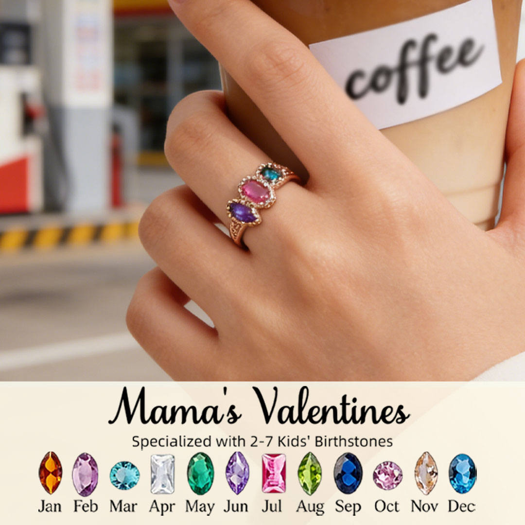 Personalized Multiple Stones Grandma & Mom Family Ring