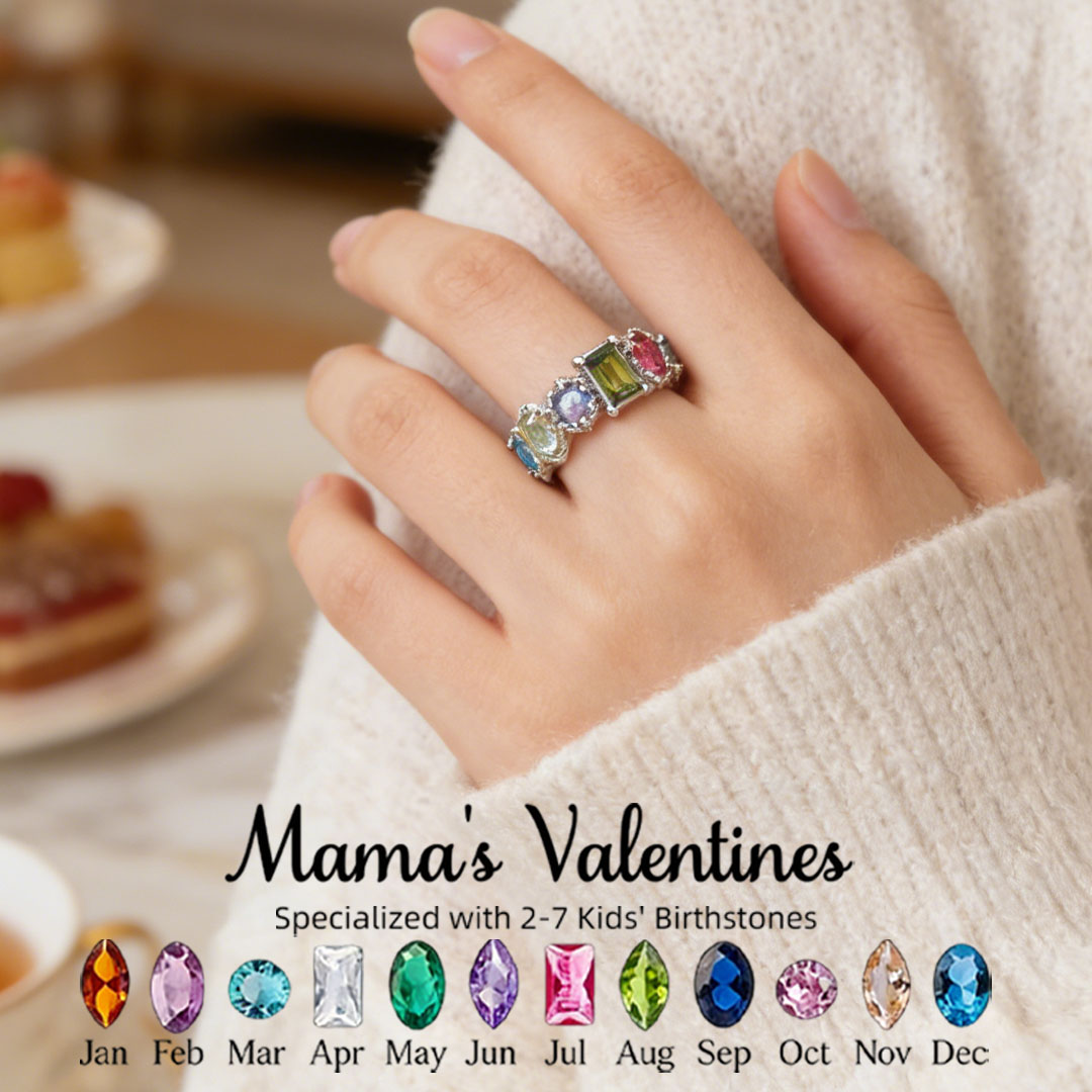 Personalized Multiple Stones Grandma & Mom Family Ring