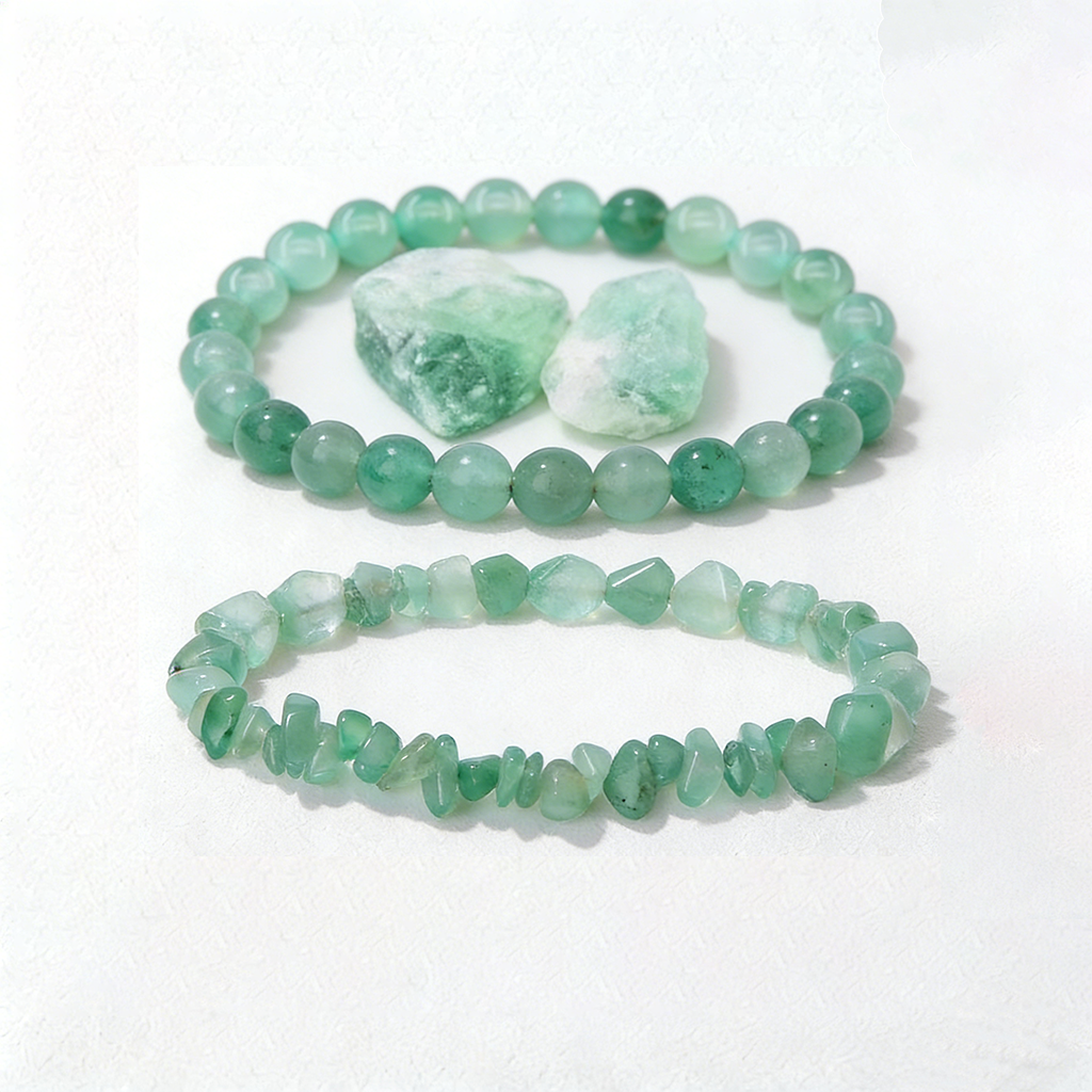 💚 Stackable Green Aventurine Bracelets Set – For Strength, Hope, and Unwavering Support