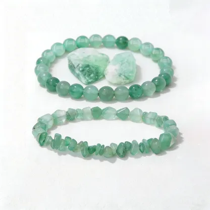 💚 Stackable Green Aventurine Bracelets Set – For Strength, Hope, and Unwavering Support