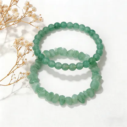 💚 Stackable Green Aventurine Bracelets Set – For Strength, Hope, and Unwavering Support
