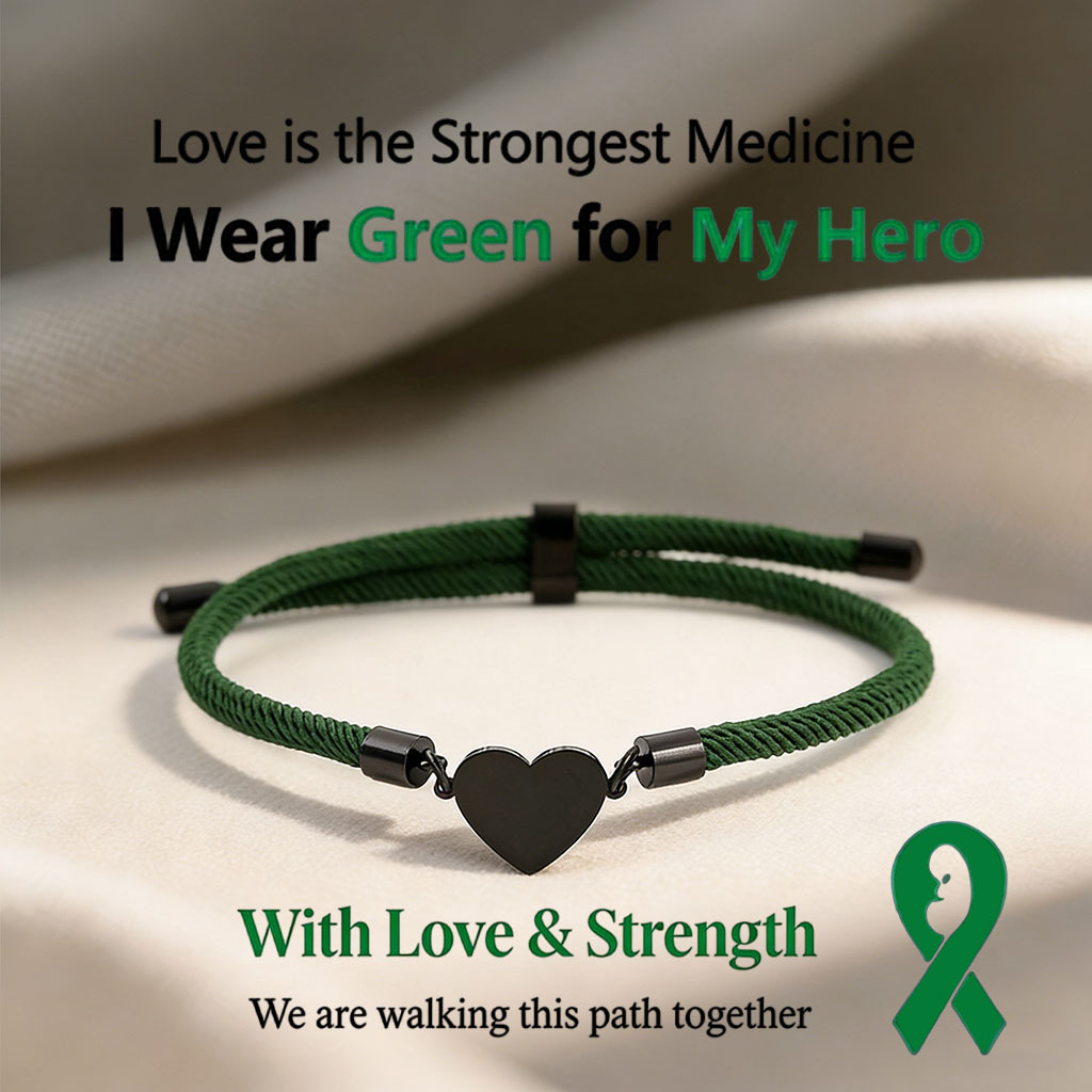 [Copy]💚 March is National Kidney Month  — In This Family Kidney Disease Awareness Green Heart Bracelet