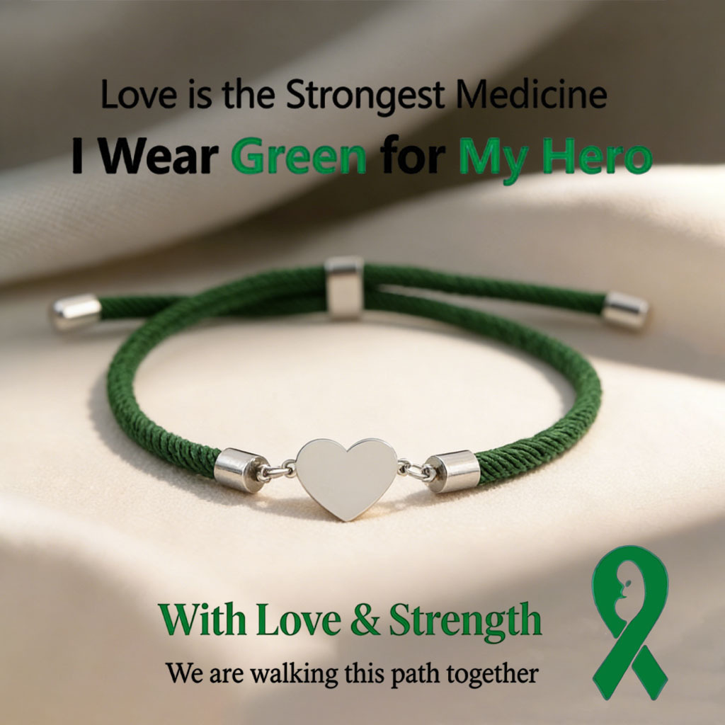 [Copy]💚 March is National Kidney Month  — In This Family Kidney Disease Awareness Green Heart Bracelet