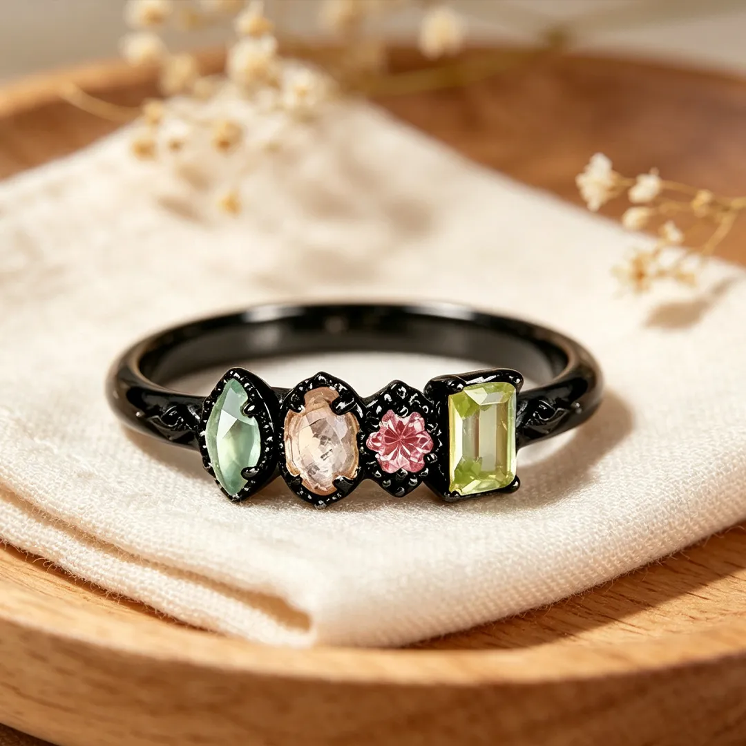 Personalized Multiple Stones Grandma & Mom Family Ring