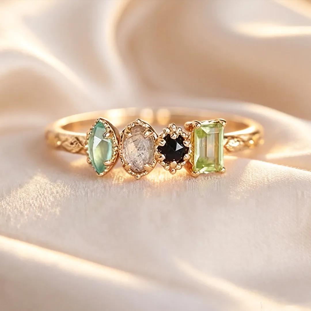 Personalized Multiple Stones Grandma & Mom Family Ring