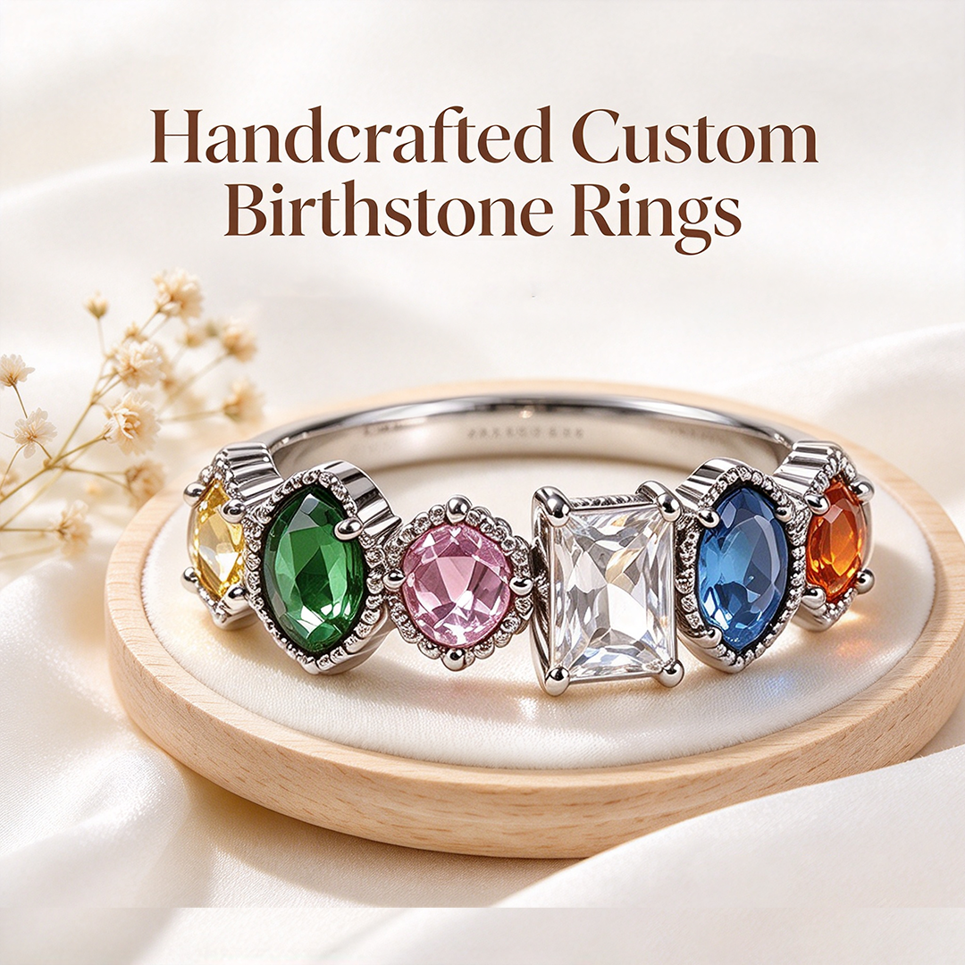 Personalized Multiple Stones Grandma & Mom Family Ring