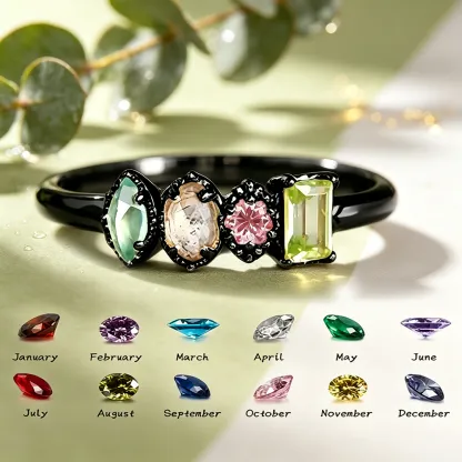 Personalized Multiple Stones Grandma & Mom Family Ring