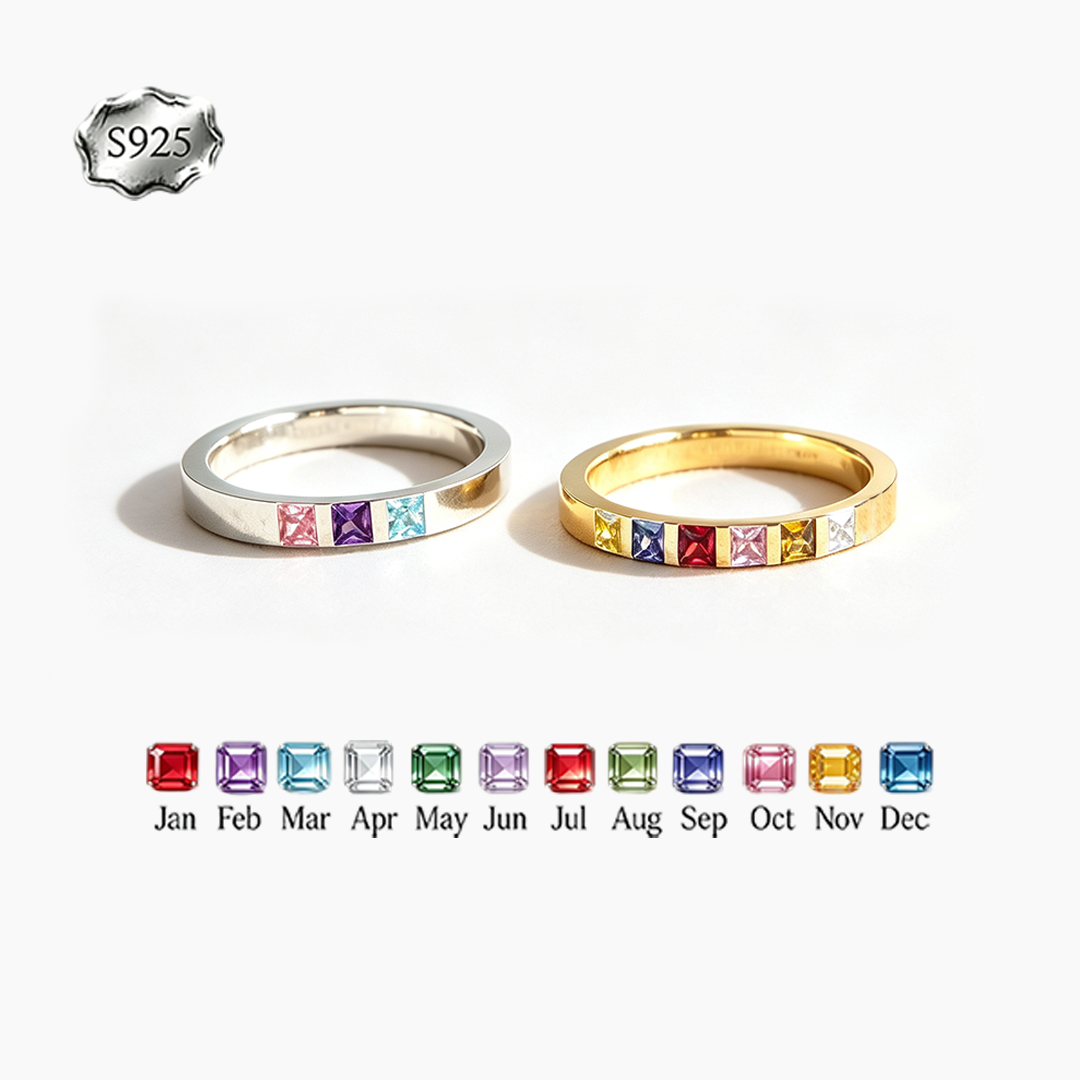 Classic Eternity Birthstone Band | Gold & Silver Options | Custom 1-6 Stones | Timeless Everyday Luxury