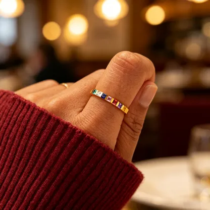 Classic Eternity Birthstone Band | Gold & Silver Options | Custom 1-6 Stones | Timeless Everyday Luxury