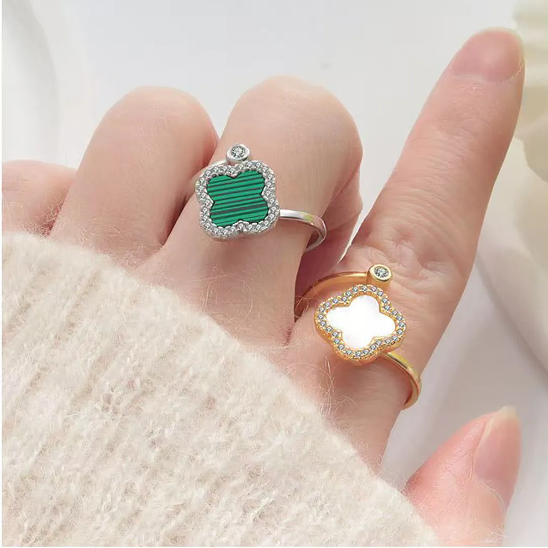 🍀7 Rotating Mood Lucky Clover  Rings for Calm, Confidence & Clarity