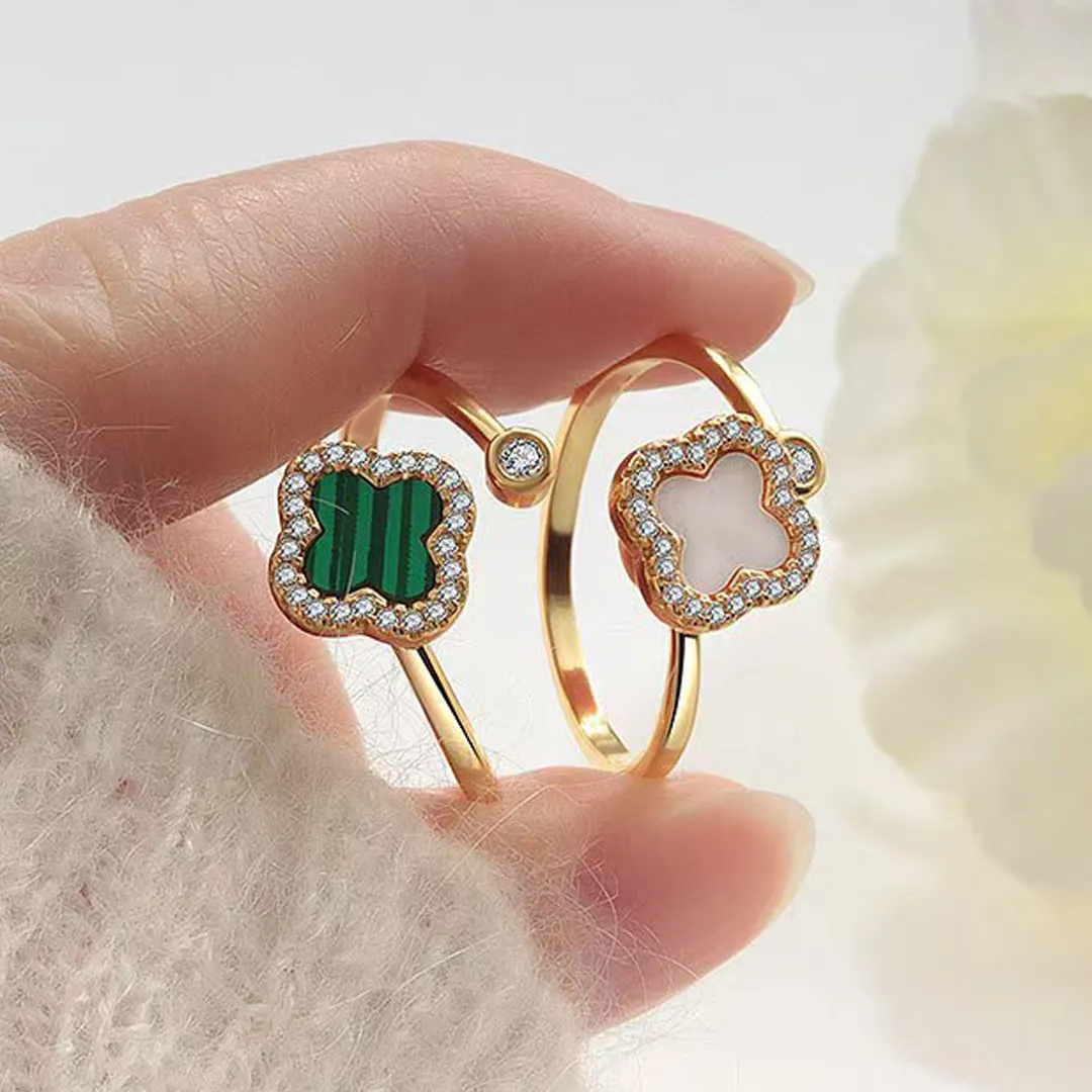 🍀7 Rotating Mood Lucky Clover  Rings for Calm, Confidence & Clarity