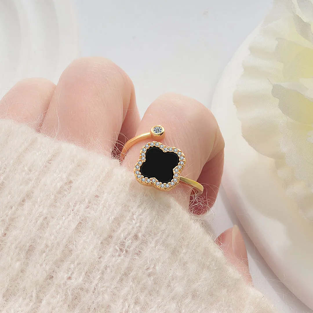 🍀7 Rotating Mood Lucky Clover  Rings for Calm, Confidence & Clarity