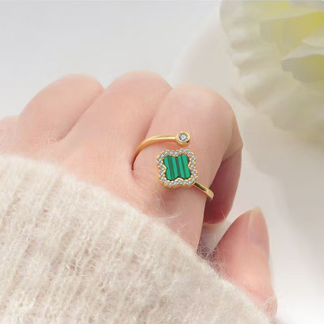 🍀7 Rotating Mood Lucky Clover  Rings for Calm, Confidence & Clarity