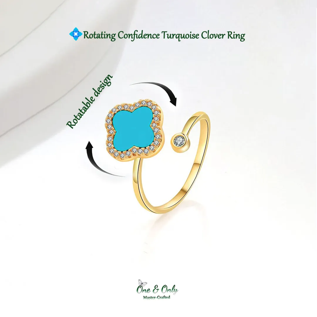 🍀7 Rotating Mood Lucky Clover  Rings for Calm, Confidence & Clarity
