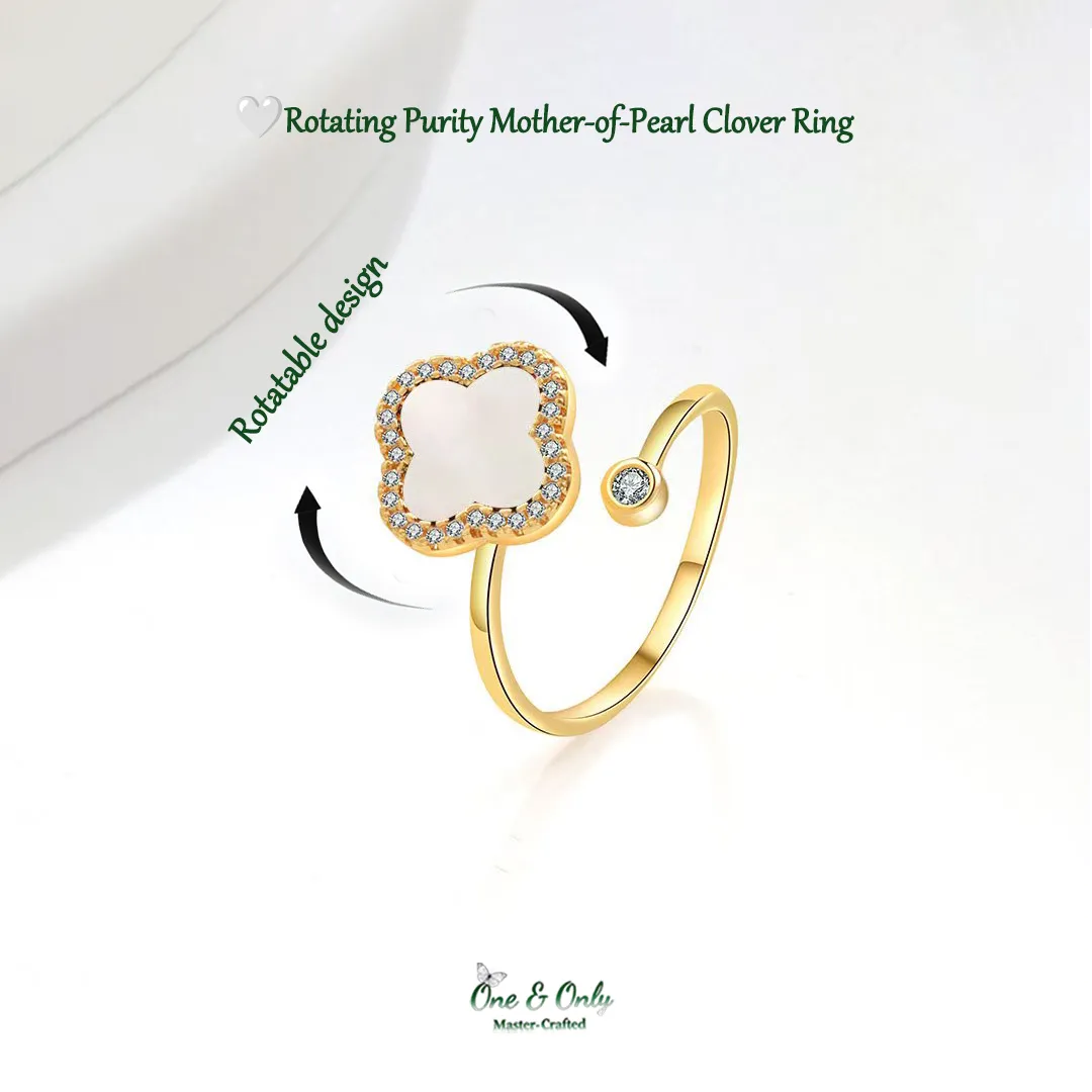 🍀7 Rotating Mood Lucky Clover  Rings for Calm, Confidence & Clarity