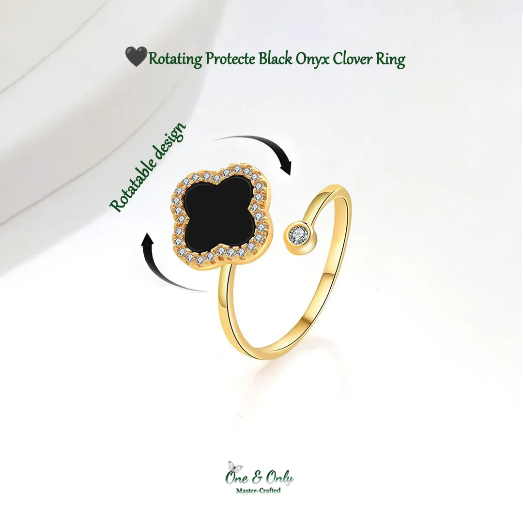 🍀7 Rotating Mood Lucky Clover  Rings for Calm, Confidence & Clarity