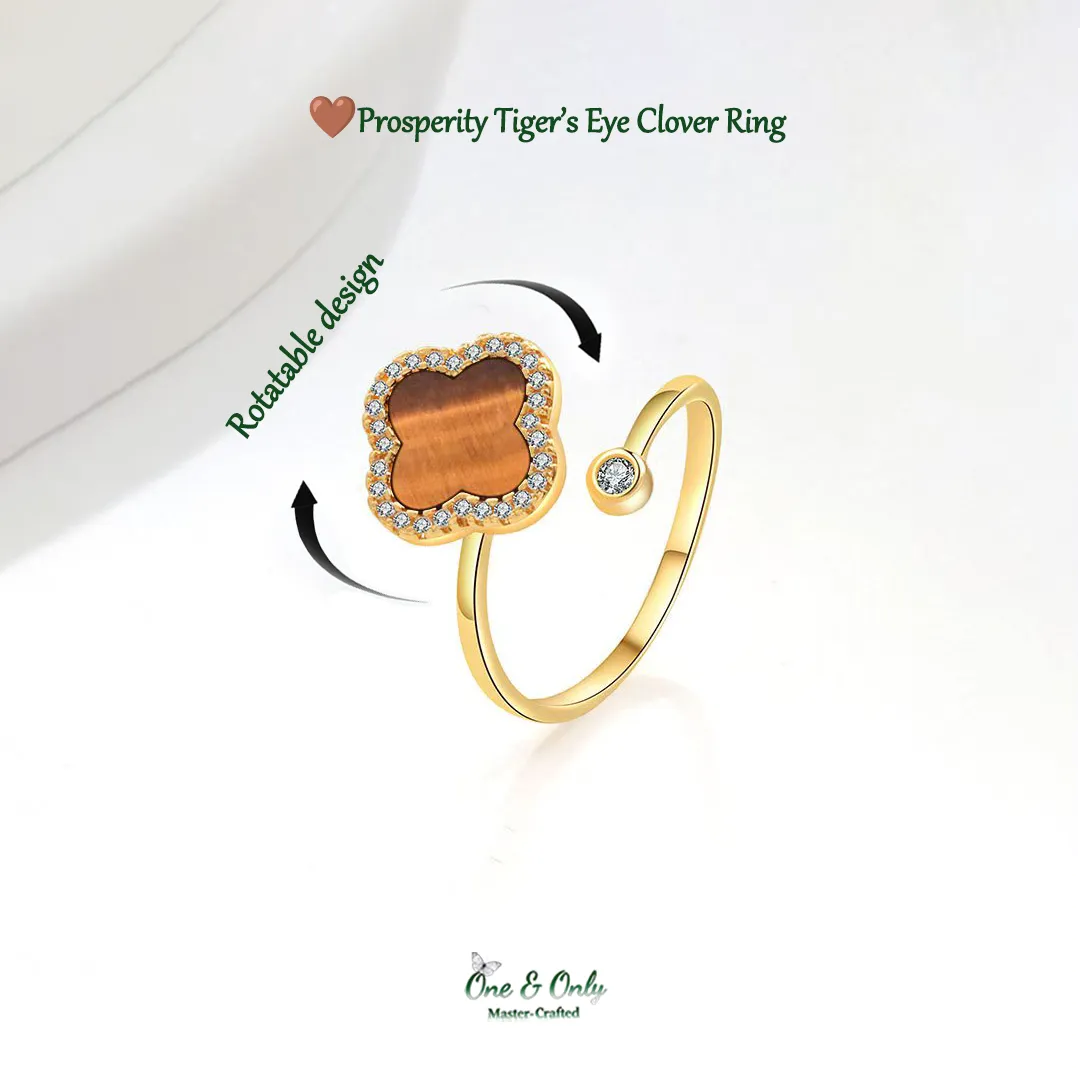 🍀7 Rotating Mood Lucky Clover  Rings for Calm, Confidence & Clarity