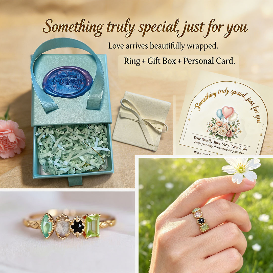Personalized Family Birthstone Ring – Meaningful Custom Gift For Every Loved Two