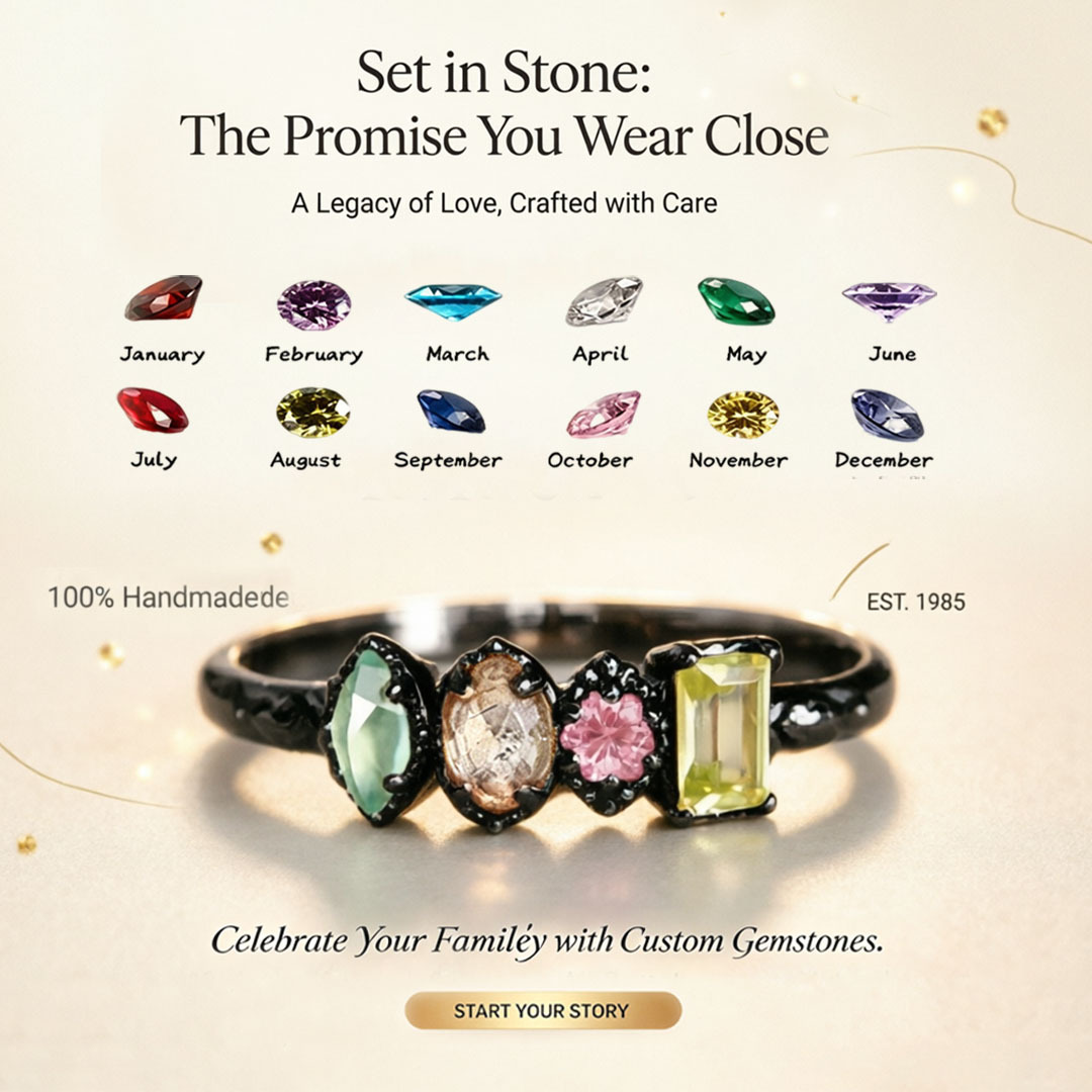 Personalized Multiple Stones Grandma & Mom Family Ring
