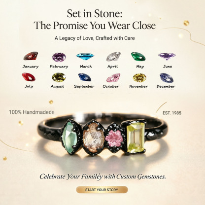 Personalized Multiple Stones Grandma & Mom Family Ring