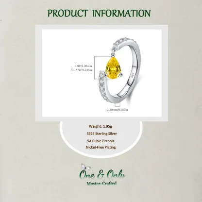 Sterling S925 Silve + 5A Cubic Zirconia | Apollo’s Tear Ring | Nickel-Free Plating