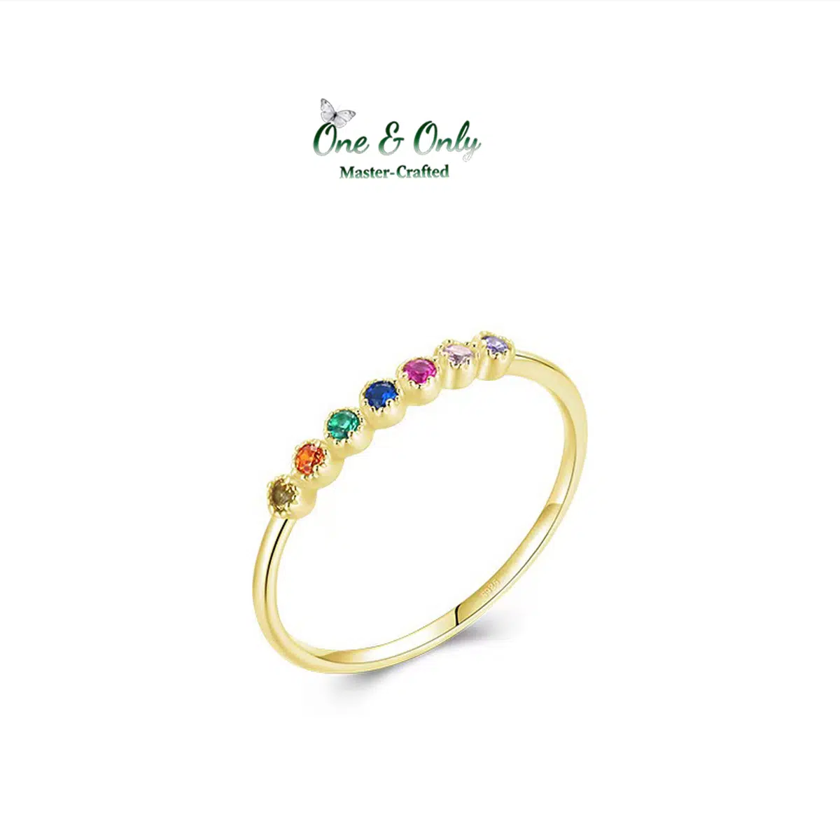 Sterling S925 Silve + 5A CZ | Aura Duo Stacking Rings | Nickel-Free Plating