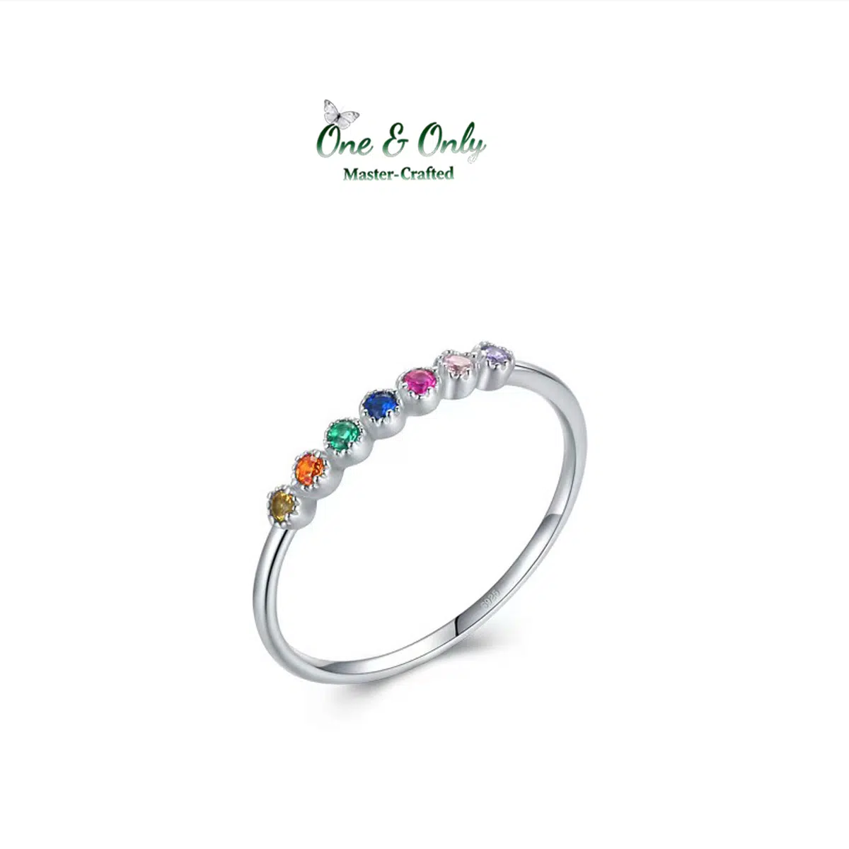 Sterling S925 Silve + 5A CZ | Aura Duo Stacking Rings | Nickel-Free Plating