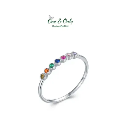 Sterling S925 Silve + 5A CZ | Aura Duo Stacking Rings | Nickel-Free Plating