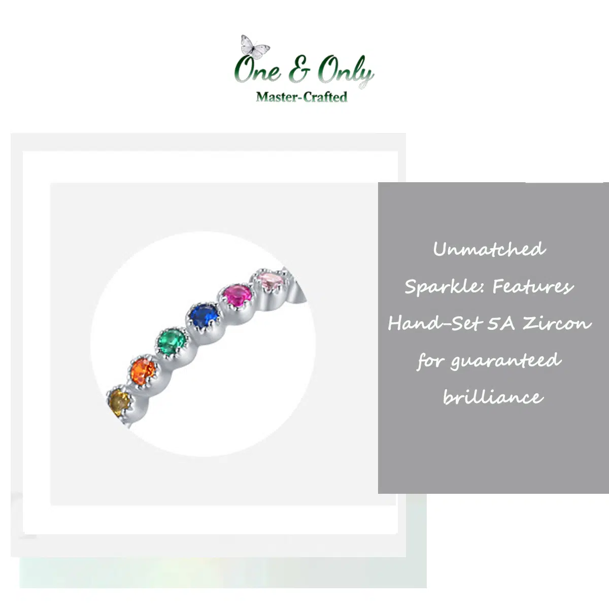 Sterling S925 Silve + 5A CZ | Aura Duo Stacking Rings | Nickel-Free Plating