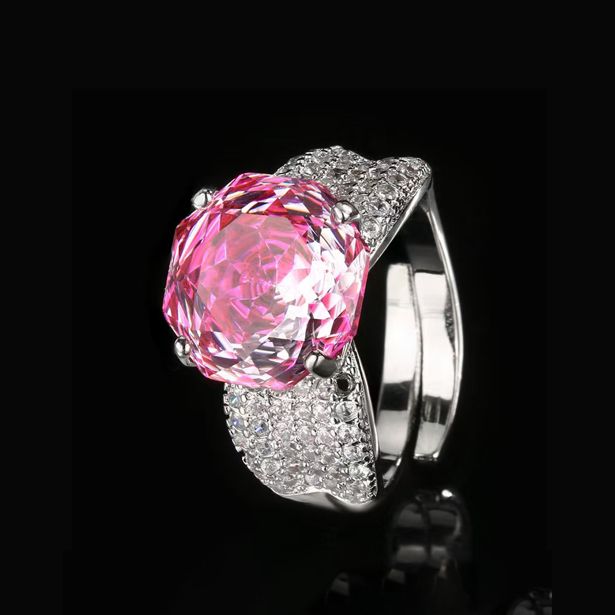 Aurora Borealis Ring | Ice-Flower Cut with Lab-Created Cubic Zirconia – Luxury Design, Everyday Sparkle