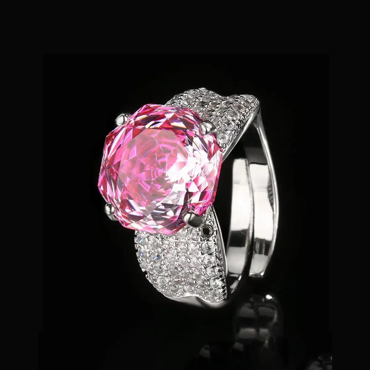 Aurora Borealis Ring | Ice-Flower Cut with Lab-Created Cubic Zirconia – Luxury Design, Everyday Sparkle