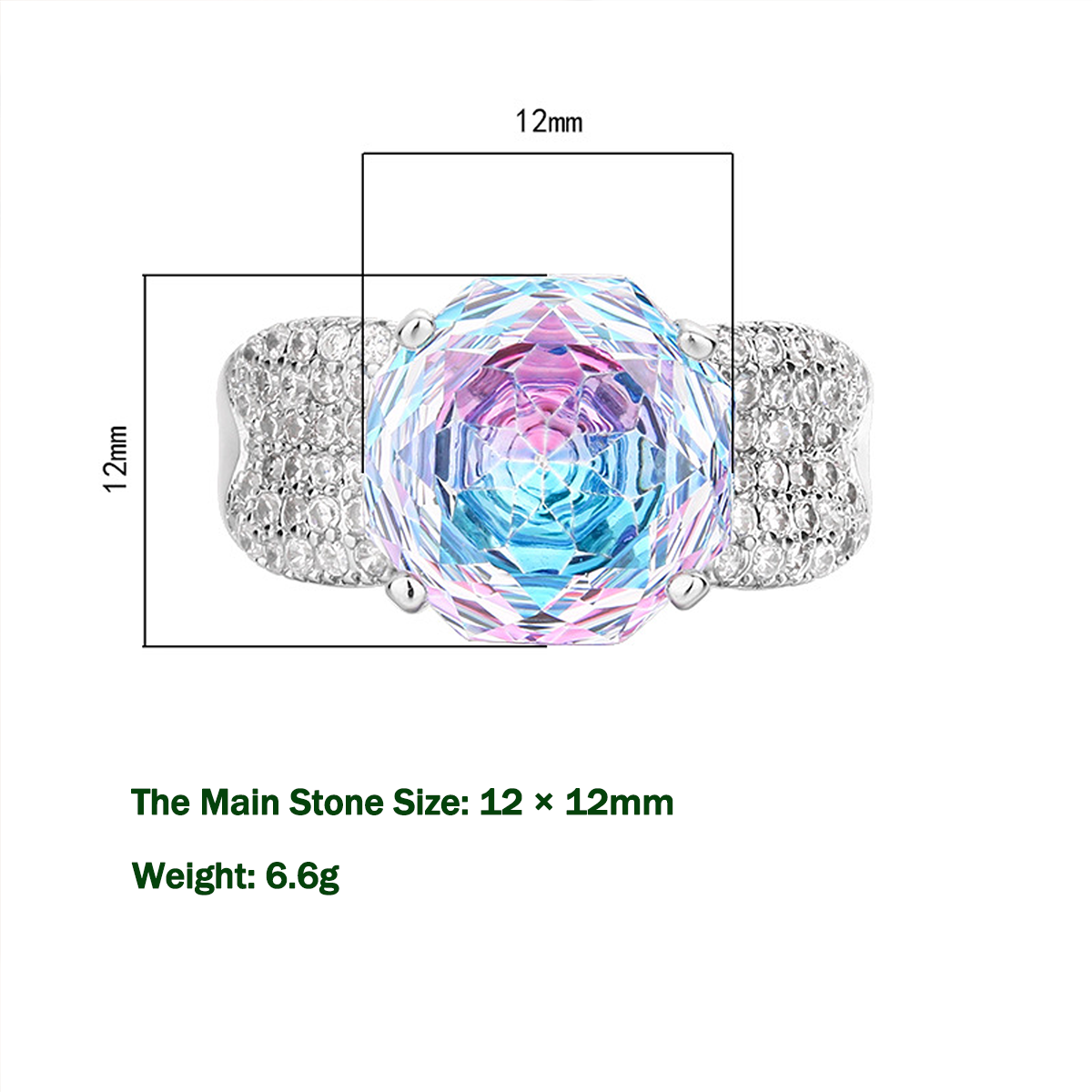 Aurora Borealis Ring | Ice-Flower Cut with Lab-Created Cubic Zirconia – Luxury Design, Everyday Sparkle