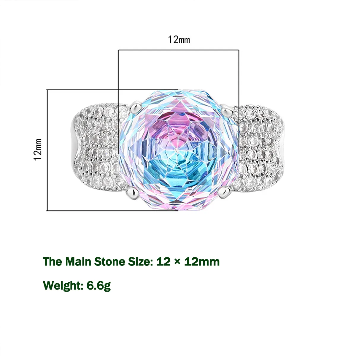 Aurora Borealis Ring | Ice-Flower Cut with Lab-Created Cubic Zirconia – Luxury Design, Everyday Sparkle