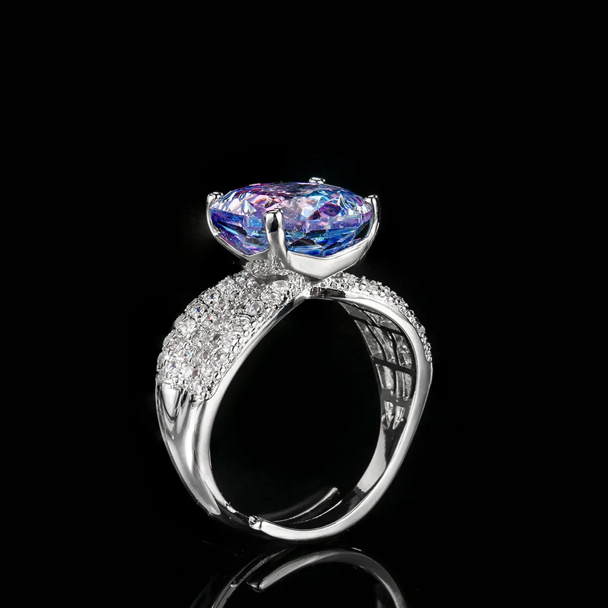 Aurora Borealis Ring | Ice-Flower Cut with Lab-Created Cubic Zirconia – Luxury Design, Everyday Sparkle