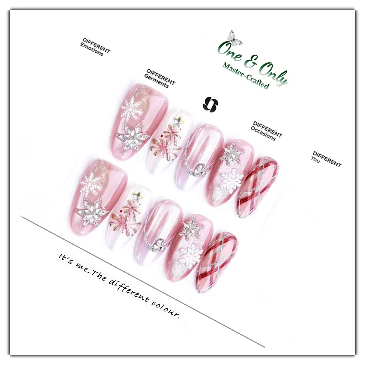 Barbie's Snow Globe Press-On Nails | Medium Almond & Short Coffin | Icy Pink Winter Wonderland 