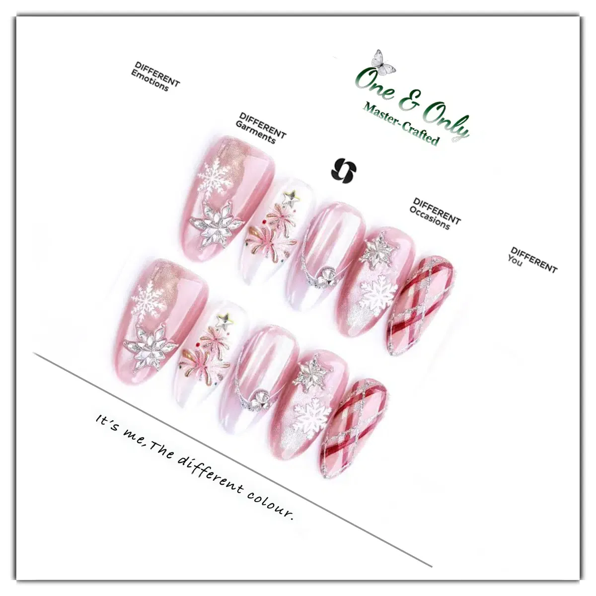 Barbie's Snow Globe Press-On Nails | Medium Almond & Short Coffin | Icy Pink Winter Wonderland 