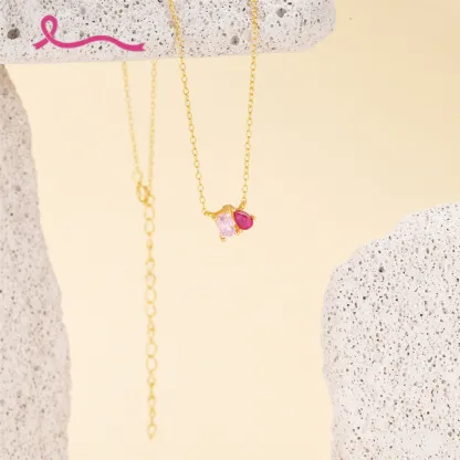 Breast Cancer Courage I Am Enough Necklace&Ring Set | Meaningful Jewelry Gift For Cancer Fighter