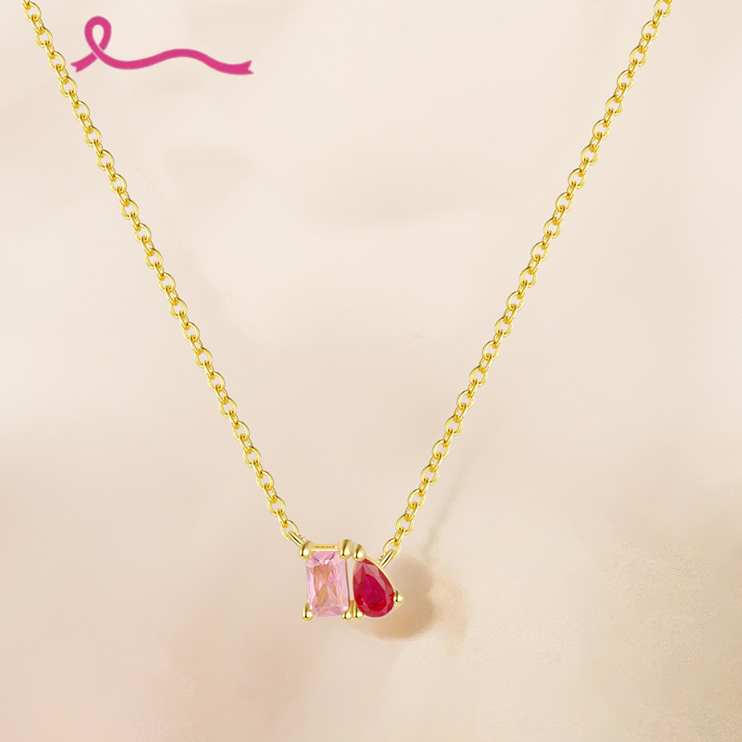 Breast Cancer Courage I Am Enough Necklace&Ring Set | Meaningful Jewelry Gift For Cancer Fighter