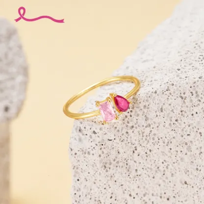 Breast Cancer Courage I Am Enough Necklace&Ring Set | Meaningful Jewelry Gift For Cancer Fighter